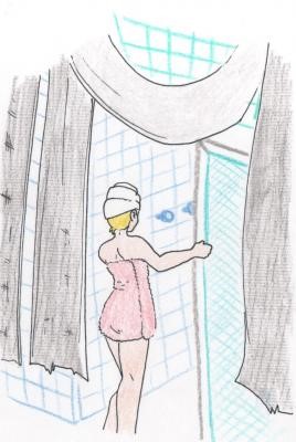 The woman in the shower