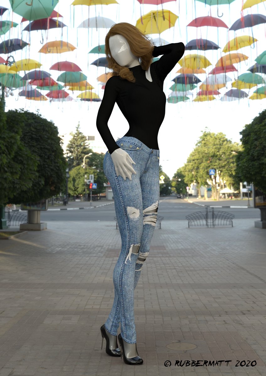 Redhead in jeans