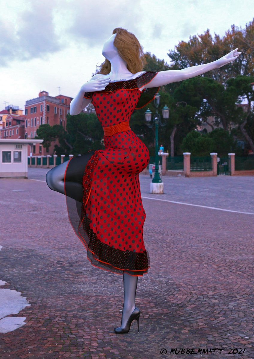 Redhead dancer in Venice #2