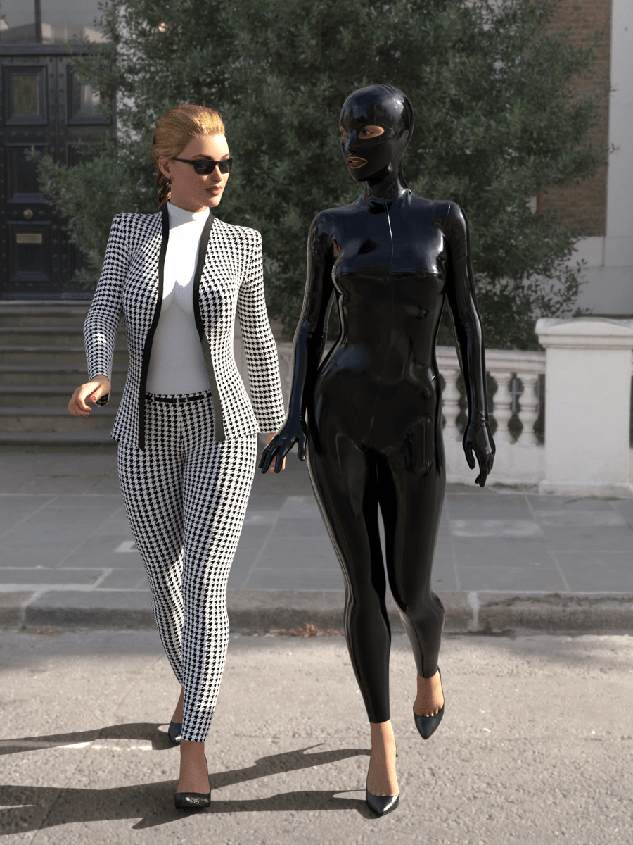 Stepping outside in a catsuit